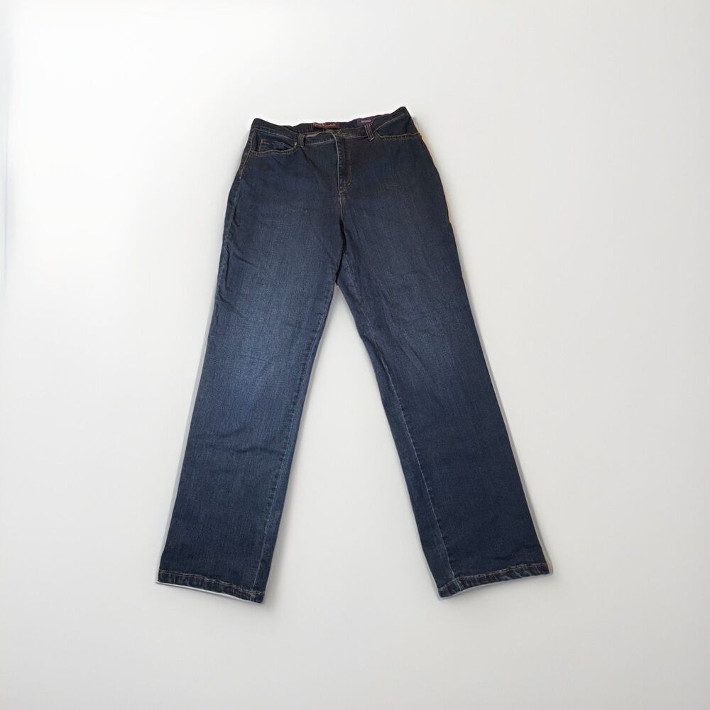 Gloria Vanderbilt Amanda Women’s Jeans Size 14 Blue Straight Leg Stretch Denim